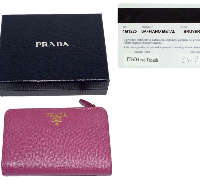Prada 1M1225 Saffiano Metal Bruyere Bi-Fold Wallet-0