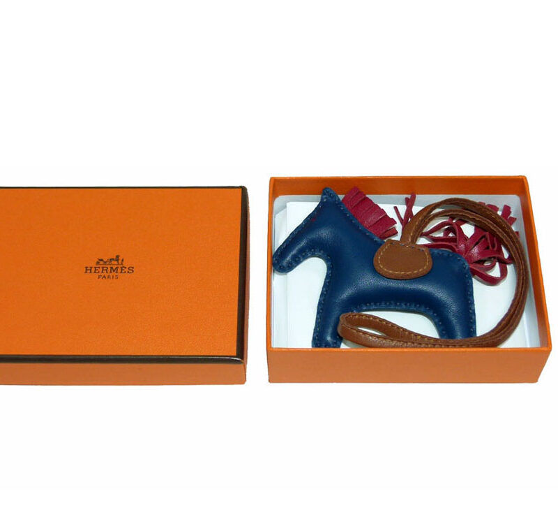 Hermes Rodeo PM Horse Bag Charm Trio Color Bleu De Malte/Rubis/Fauve-0