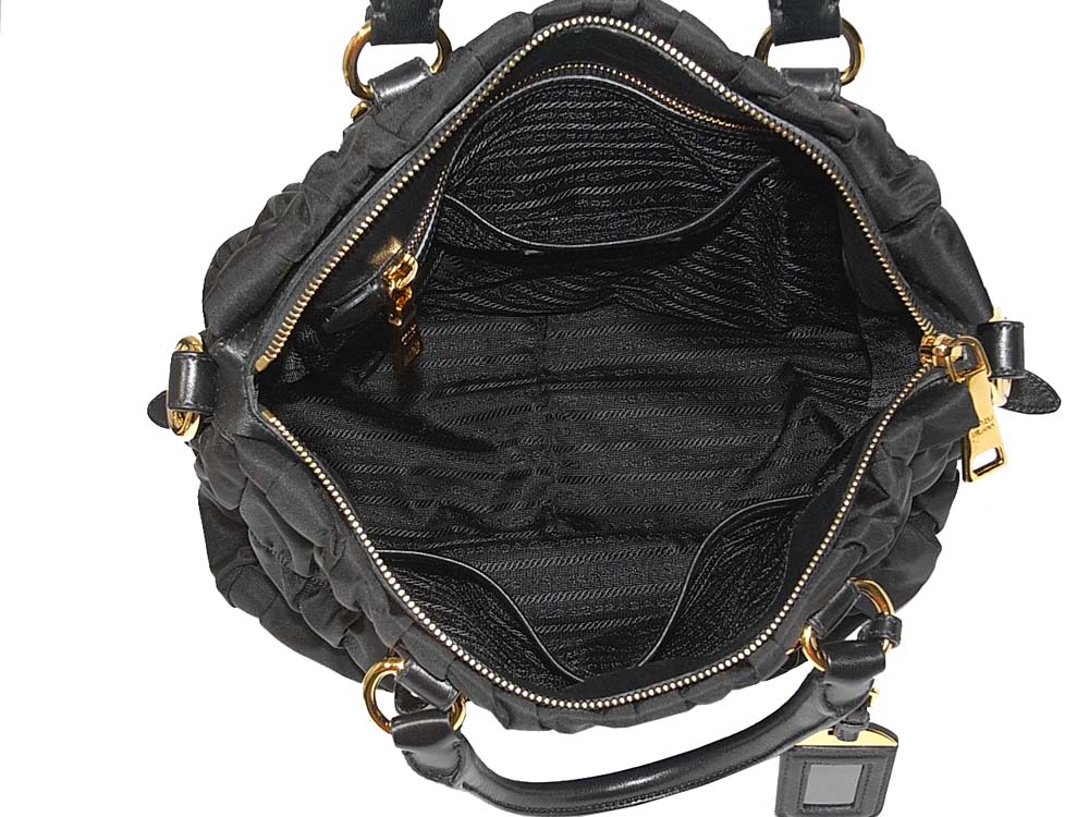 Prada BN1336 Black Tessuto Gaufre Shopping Tote-28784