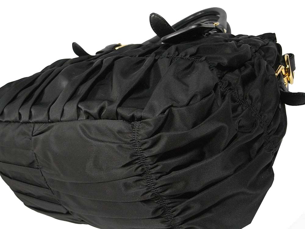 Prada BN1336 Black Tessuto Gaufre Shopping Tote-28788