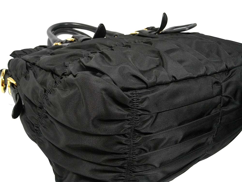 Prada BN1336 Black Tessuto Gaufre Shopping Tote-28785