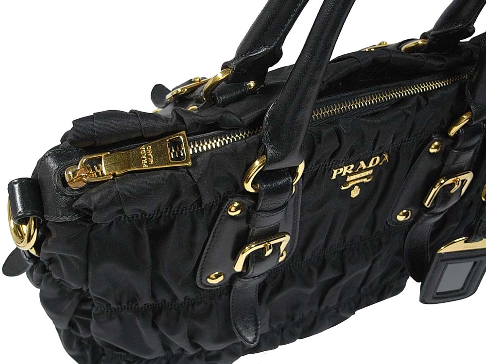 Prada BN1336 Black Tessuto Gaufre Shopping Tote-28783