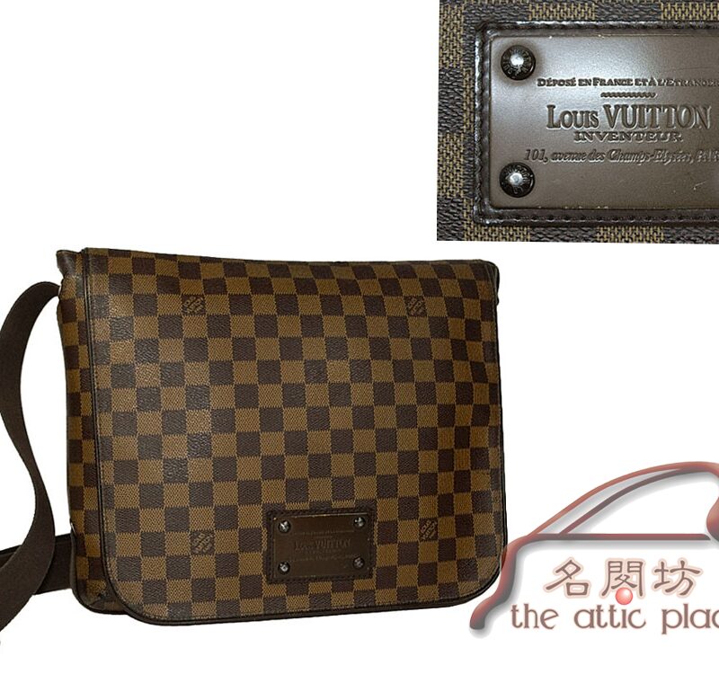 Louis Vuitton N51212 Damier Canvas Brooklyn MM Messenger Bag-0
