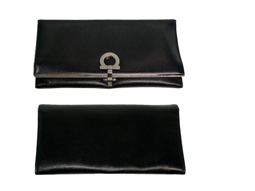 Ferragamo 1K-22 4633 Black Classic Long Wallet-0