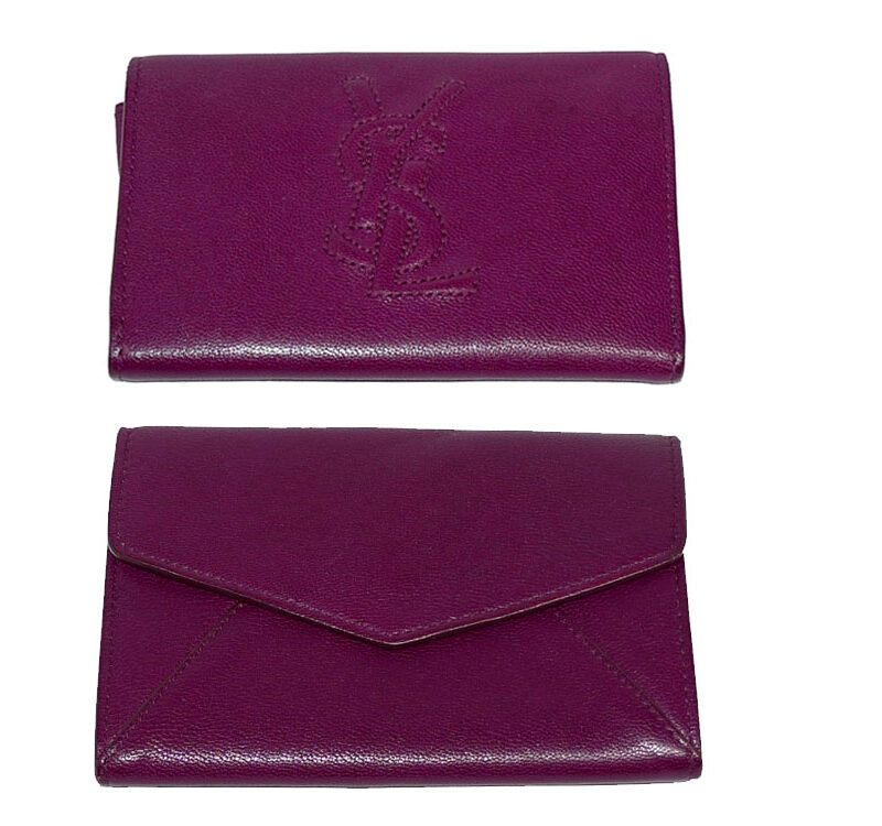 YSL 216074 Purple Nappa Card Holder-0