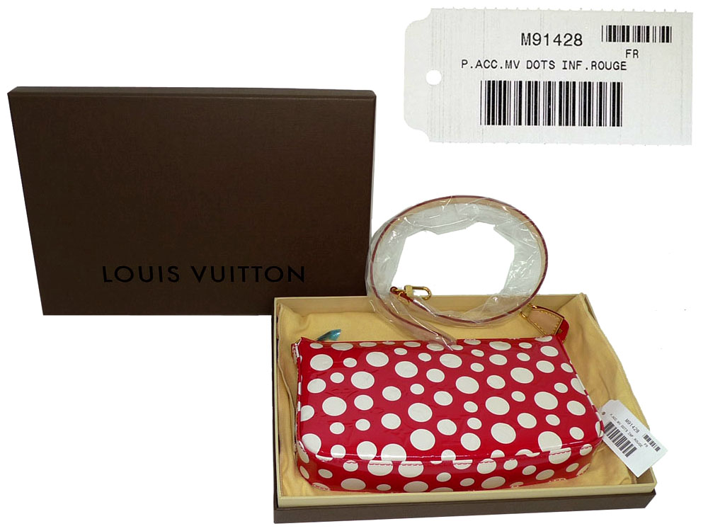 Louis Vuitton M91428 Red Monogram Vernis Dots Infinity Pocette Accessories (DR2192)-0