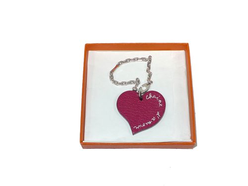 Hermes Love Ruby/ Orange Chaine Heart Bag Charm/ Key Holder , Valentine Special !-0