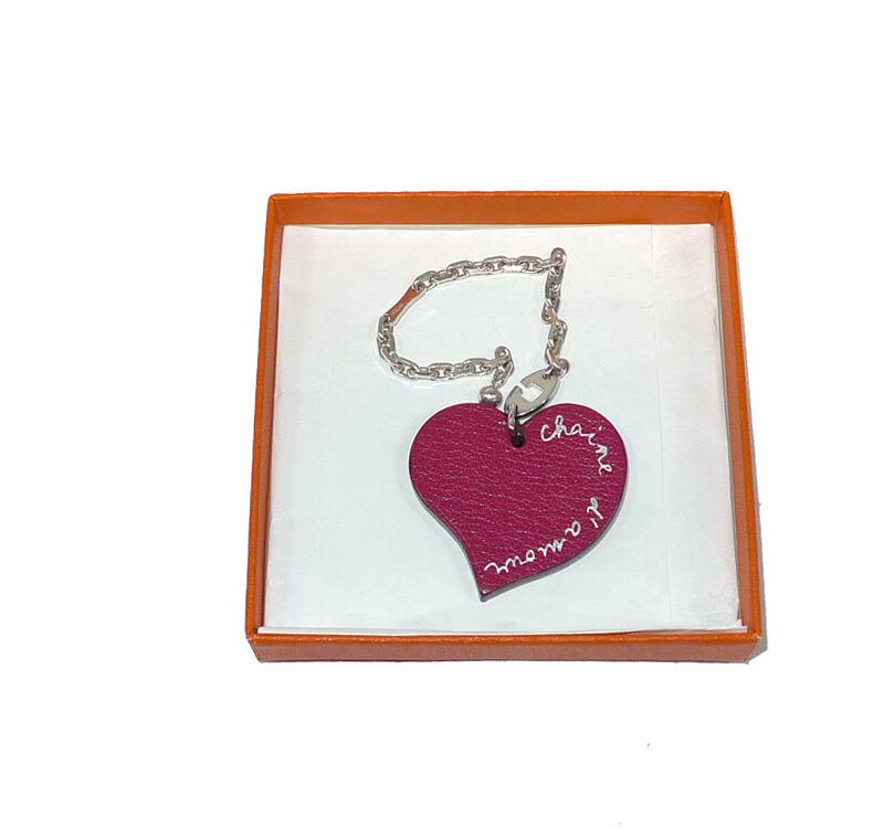 Hermes Love Ruby/ Orange Chaine Heart Bag Charm/ Key Holder , Valentine Special !-0