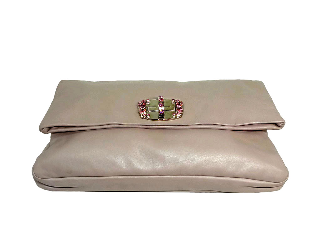 Miu Miu Pink Nappa Cristal Jewelled Large Flap Three-in-one Pochette / Clutch/ Bag-29164