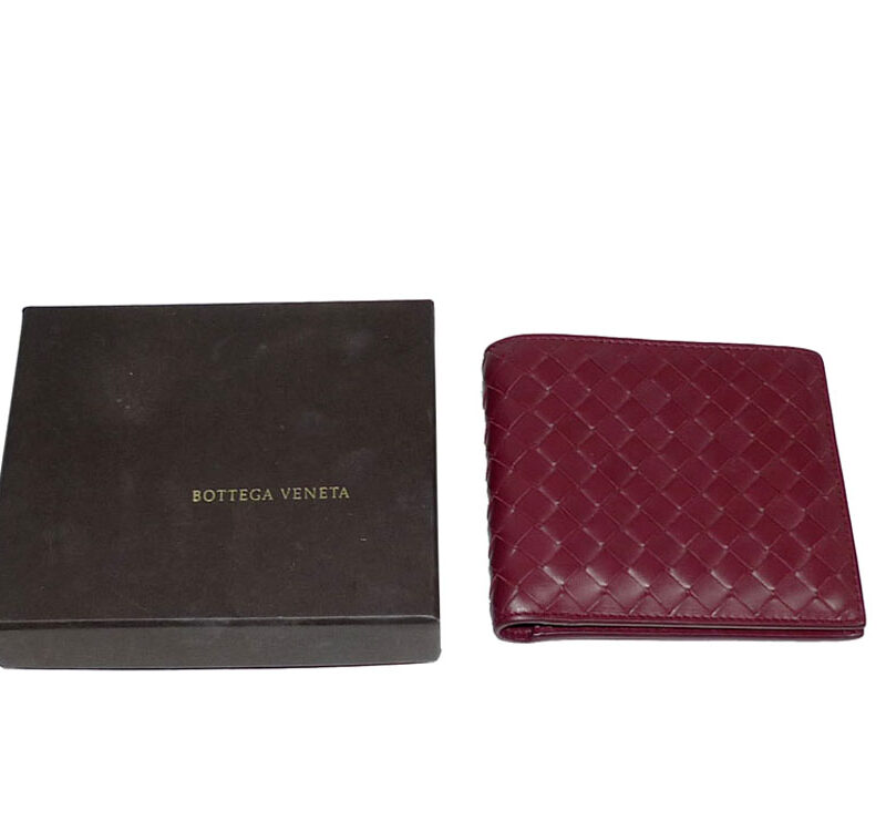 Bottega Veneta 113933 Red Woven Leather 8 Cards Men Wallet-0