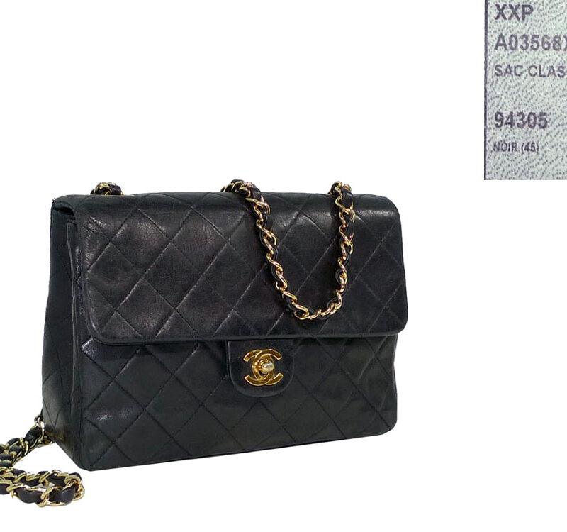 Chanel 1814277 Black Lambskin Vintage Classic Mini Flap GHW-0