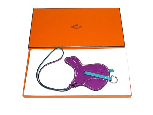 Hermes Saddle Anemone / Turquoise Bag Charm-0