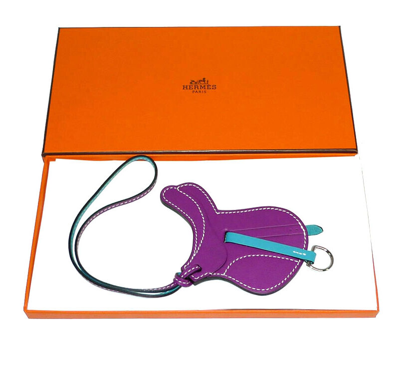 Hermes Saddle Anemone / Turquoise Bag Charm-0