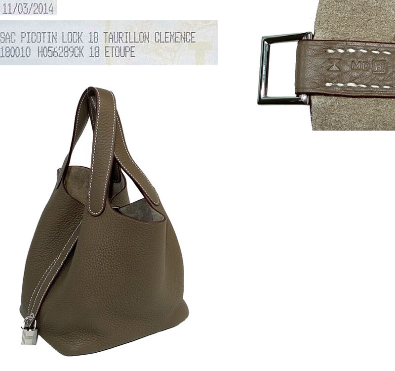 Hermes Picotin Lock 18 Clemence Etoupe R Stamp-0