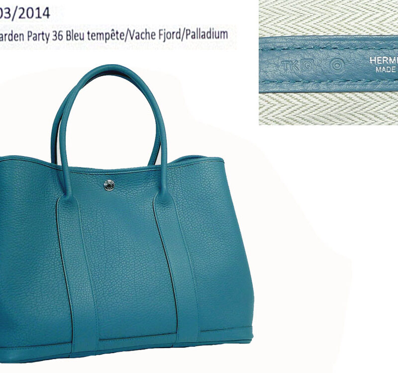Hermes Garden Party 36 Bleu Tempete Vache Fjord Q Stamp-0
