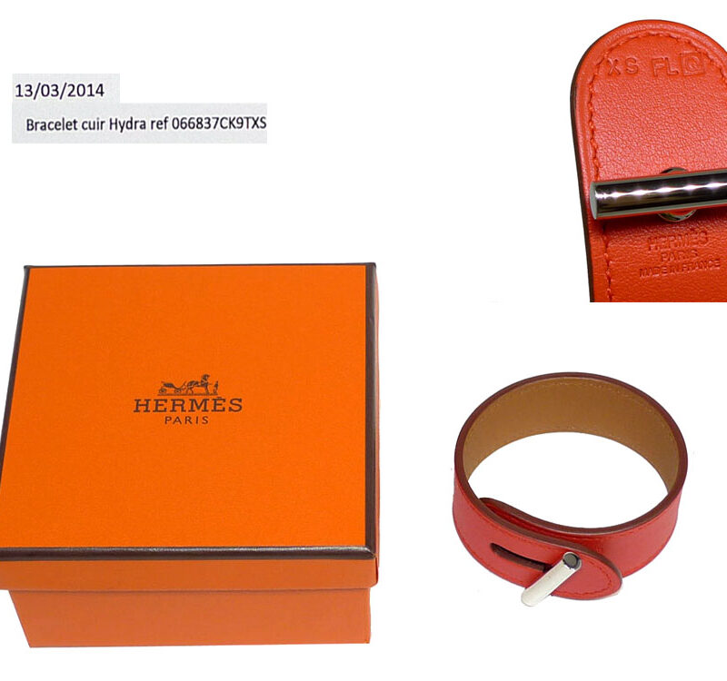 Hermes Bracelet Leather Hydra Capucine PHW -0
