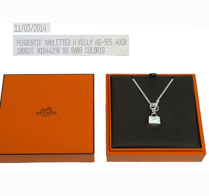 Hermes Kelly Silver pendant and chain (40 cm) in Silver 925-0
