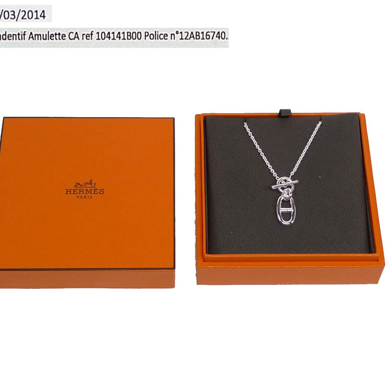 Hermes Chaîne d'Ancre Necklace with pendant (40 cm) in Silver 925-0