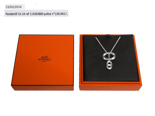 Hermes Chaîne d'Ancre 24 "Double" Pendant in Silver 925 Chain length: 39-41 cm-0