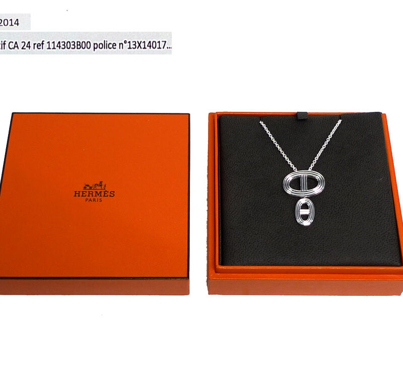 Hermes Chaîne d'Ancre 24 "Double" Pendant in Silver 925 Chain length: 39-41 cm-0