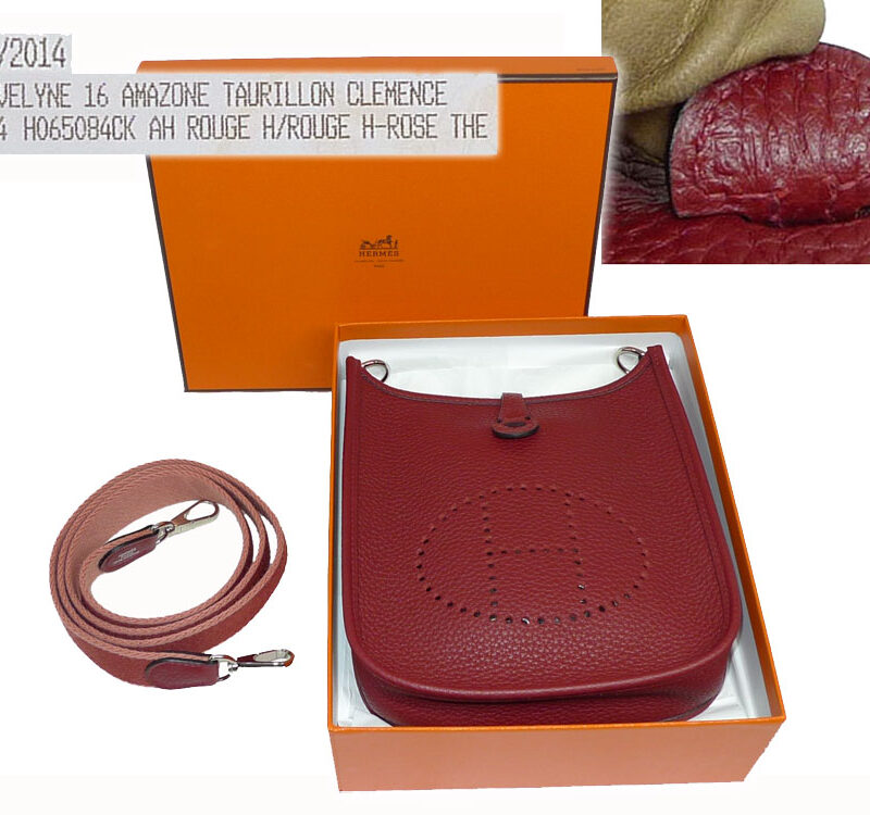 Hermes Evelyne mini TPM 16 Pochette R Stamp in Duo Color Rouge H/ Rose Amazona Strap Crossbody Bag-0