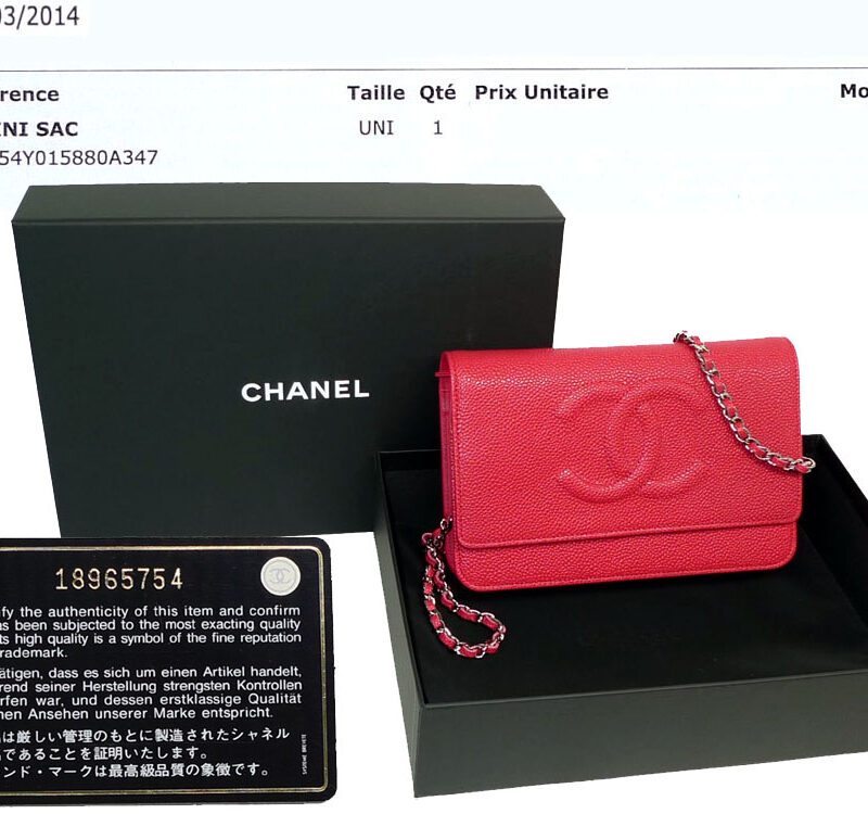 Chanel 18965754 Red Caviar Wallet on Chain -0