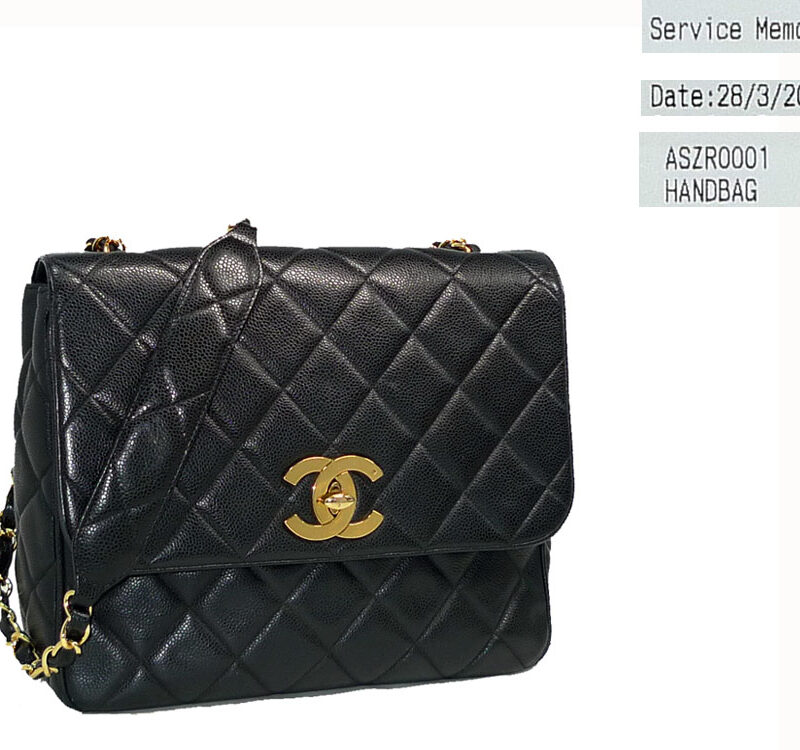 Chanel Black Caviar 11.5" Jumbo Vintage Gold Hardware Shoulder/ Messenger Bag-0