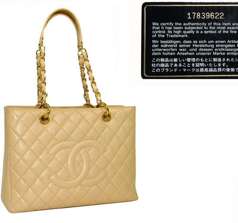 Chanel 17839622 Beige Caviar Grand Shopping Tote Gold Hardware-0