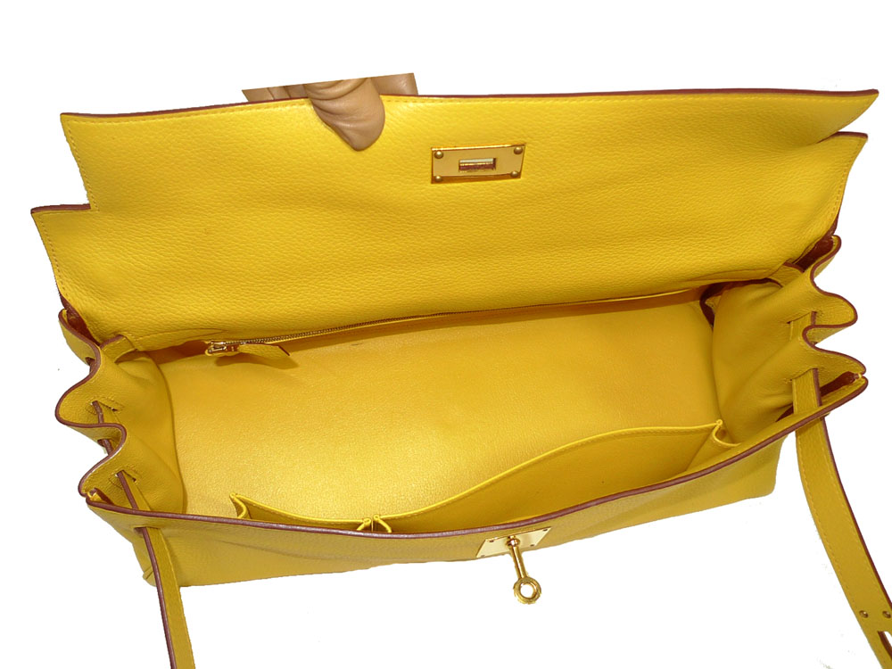 Hermes Yellow Shoulder Kelly with Gold Hardware "M" Stamp-29773