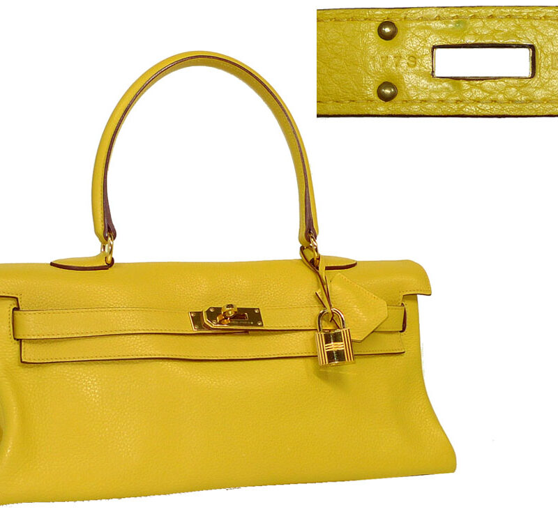 Hermes Yellow Shoulder Kelly with Gold Hardware "M" Stamp-0