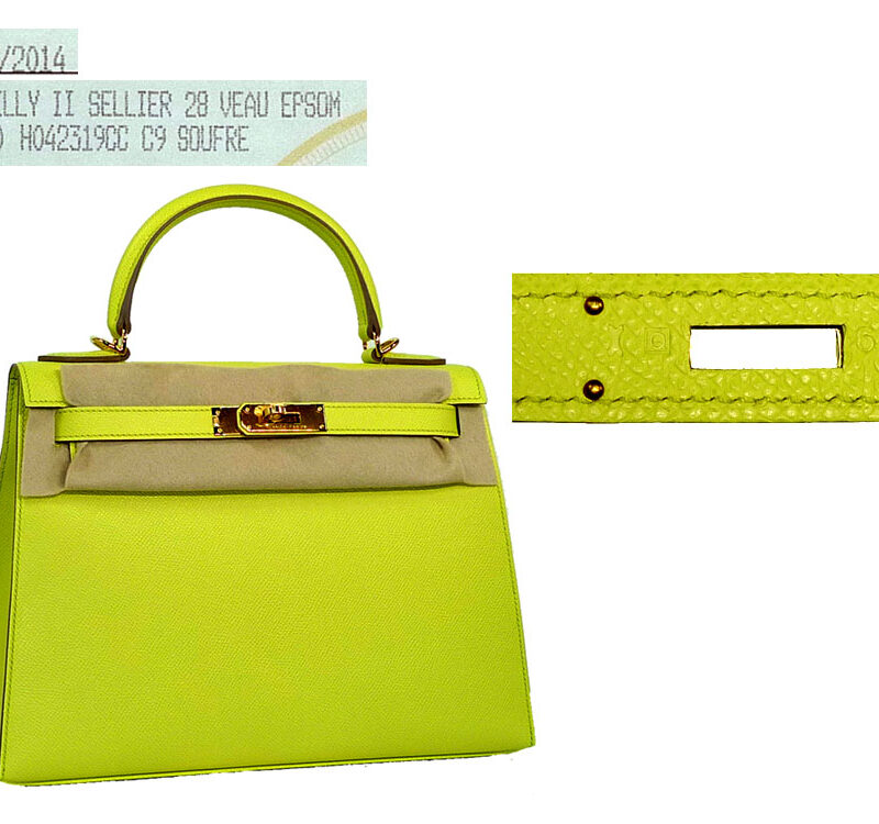 Hermes Kelly 28 II Sellier Q Stamp Epsom Candy Soufre Gold Hardware-0