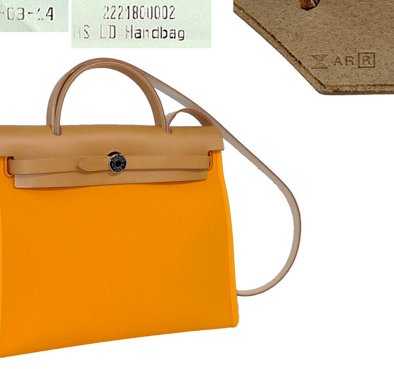Hermes Herbag Zip 31 Yellow with Natural Calf Leather PHW 'R' Stamp -0