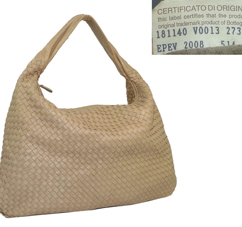 Bottega Veneta 181140 Beige Woven Hobo XL -0