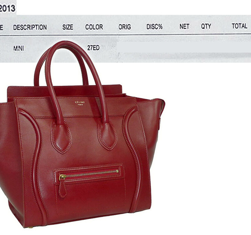 Celine 165213 LBA Red Mini Luggage -0