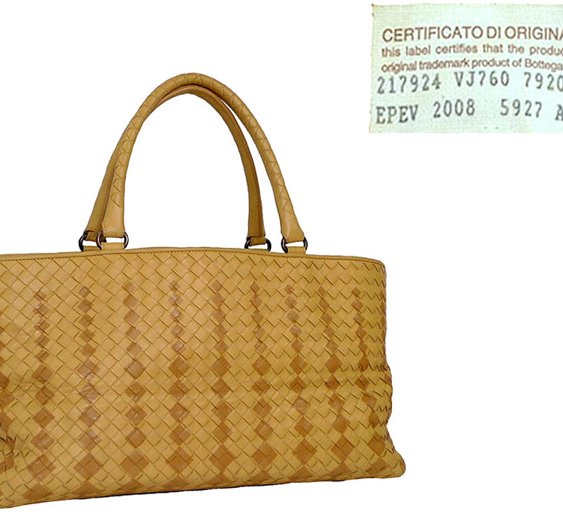 Bottega Veneta 217924 Woven Beige 2-tone Cabas Shopping Tote-0