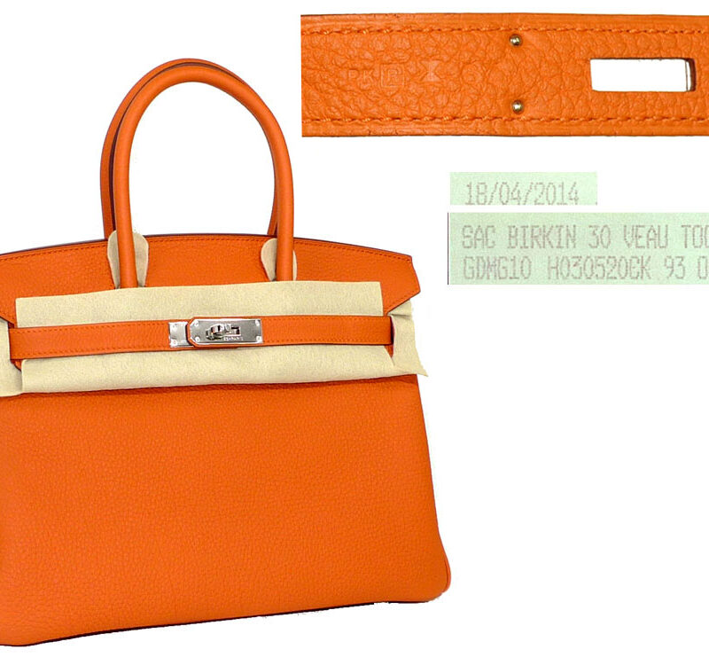 Hermes Birkin 30 Orange Togo R Stamp in Palladium Hardware-0