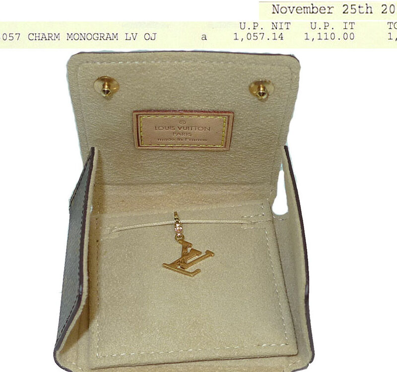 Louis Vuitton Q93057 Charm Monogram LV OJ Pandent 750 Gold-0