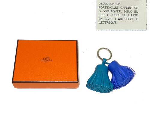 Hermes Carmen Duo Bleu Izmir / Bleu Electrique Bag Charm -0