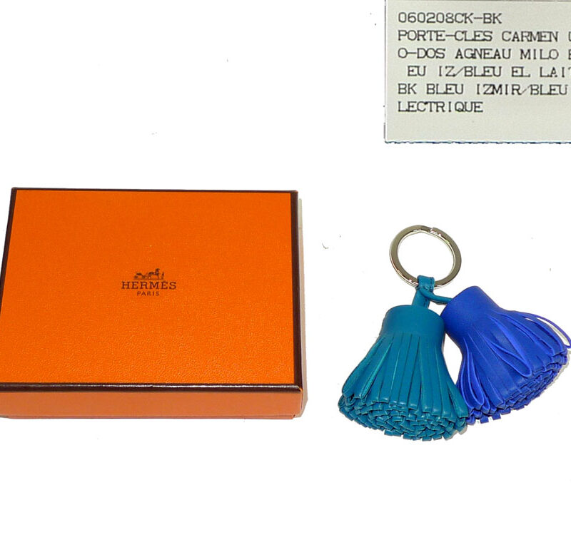 Hermes Carmen Duo Bleu Izmir / Bleu Electrique Bag Charm -0