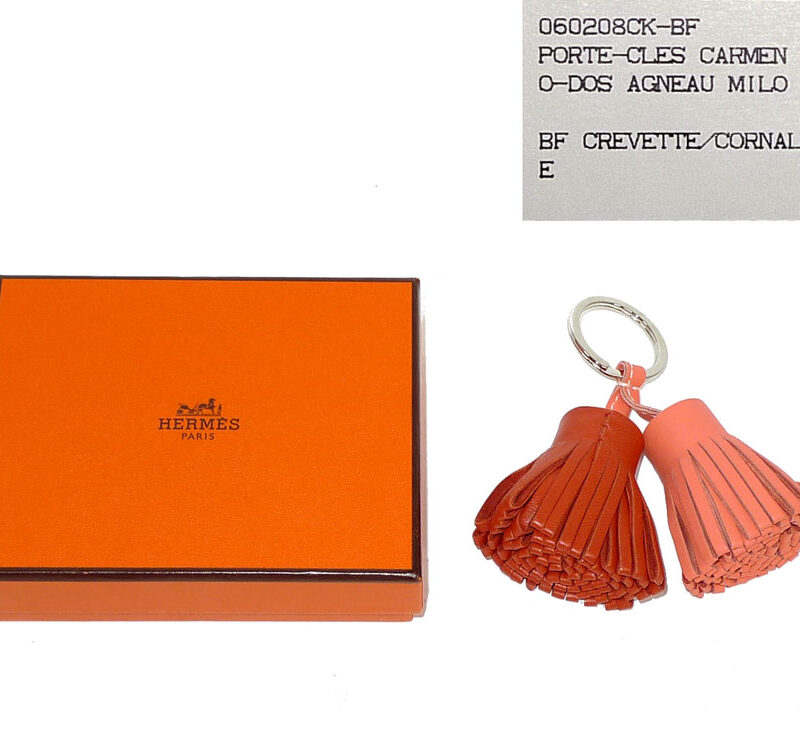 Hermes Carmen Duo Crevette / Cornaline Bag Charm -0