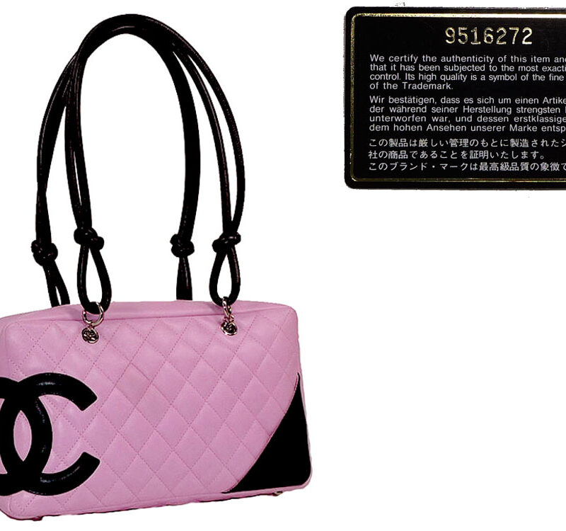 Chanel 9516272 Pink x Black Logo Cambon Boston Tote-0