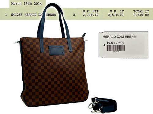 Louis Vuitton N41255 Limted Collection Herald Damier Ebene Tote/ Messenger Bag-0