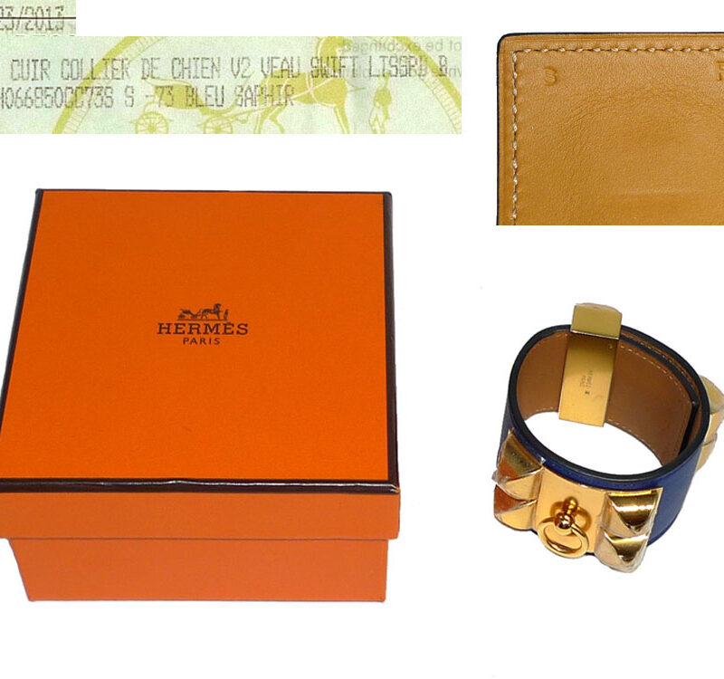 Hermes Bracelet CDC Blue Sapphire Gold Hardware S Size Q Stamp-0