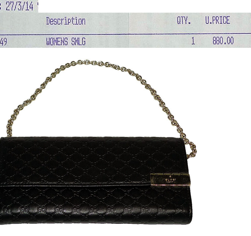 Gucci 269541 Black Guccissima Wallet with Chain/ Clutch GHW-0