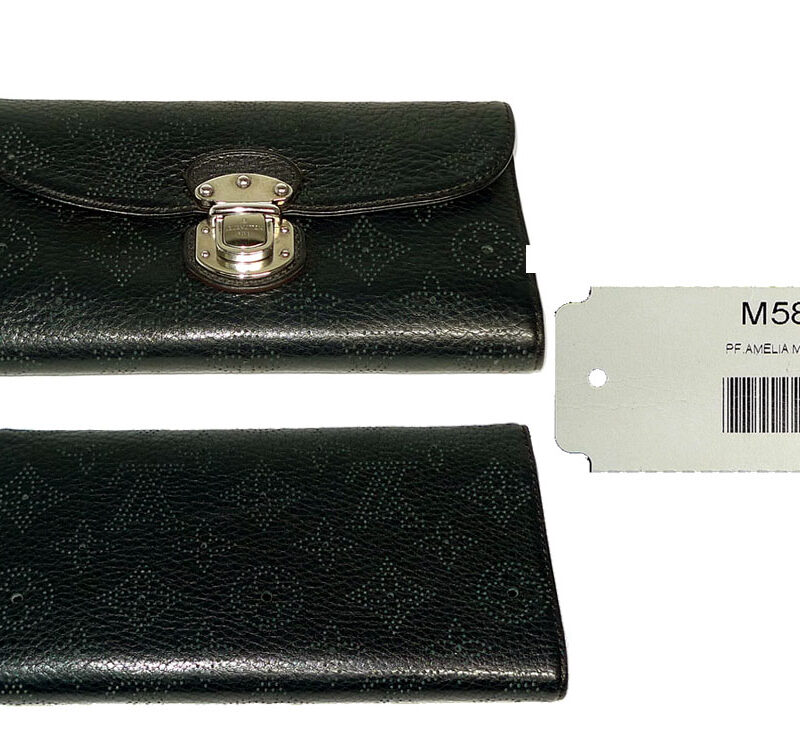 Louis Vuitton M58074 Mahina Black Amelia Flap Long Wallet-0