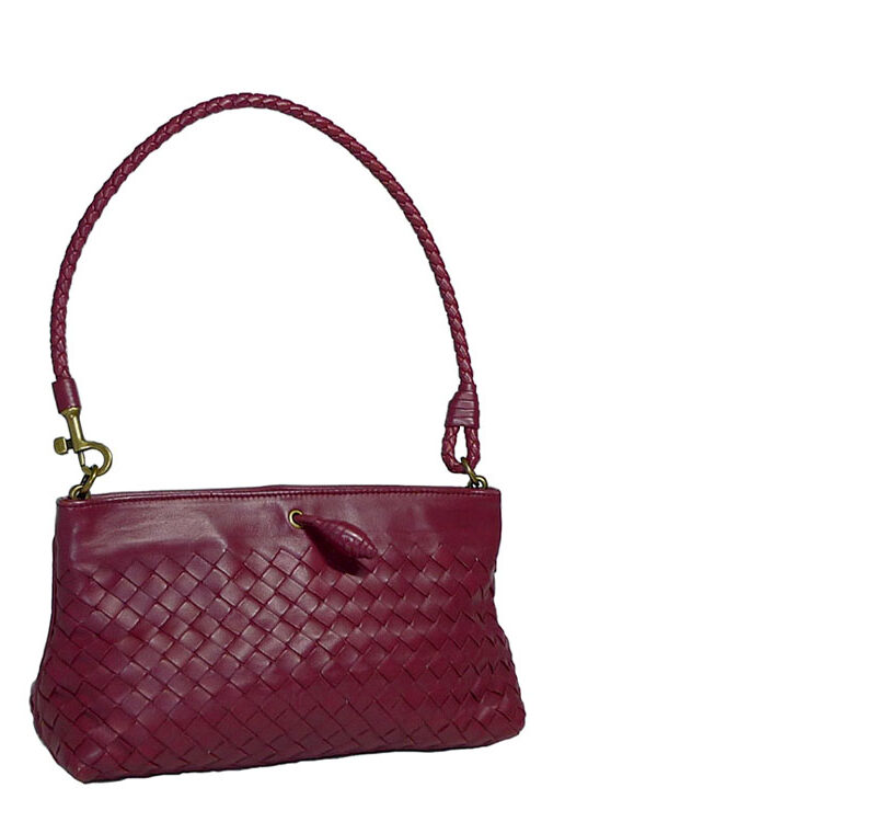 Bottega Veneta 179198 Burgundy Woven Accessories Pouch/ Clutch -0