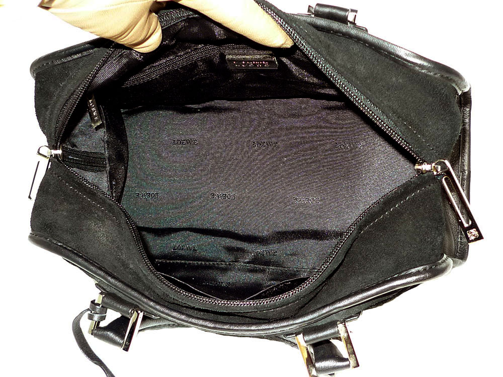 Loewe Black Suede 311.61.001 Amazona Small Tote-30661