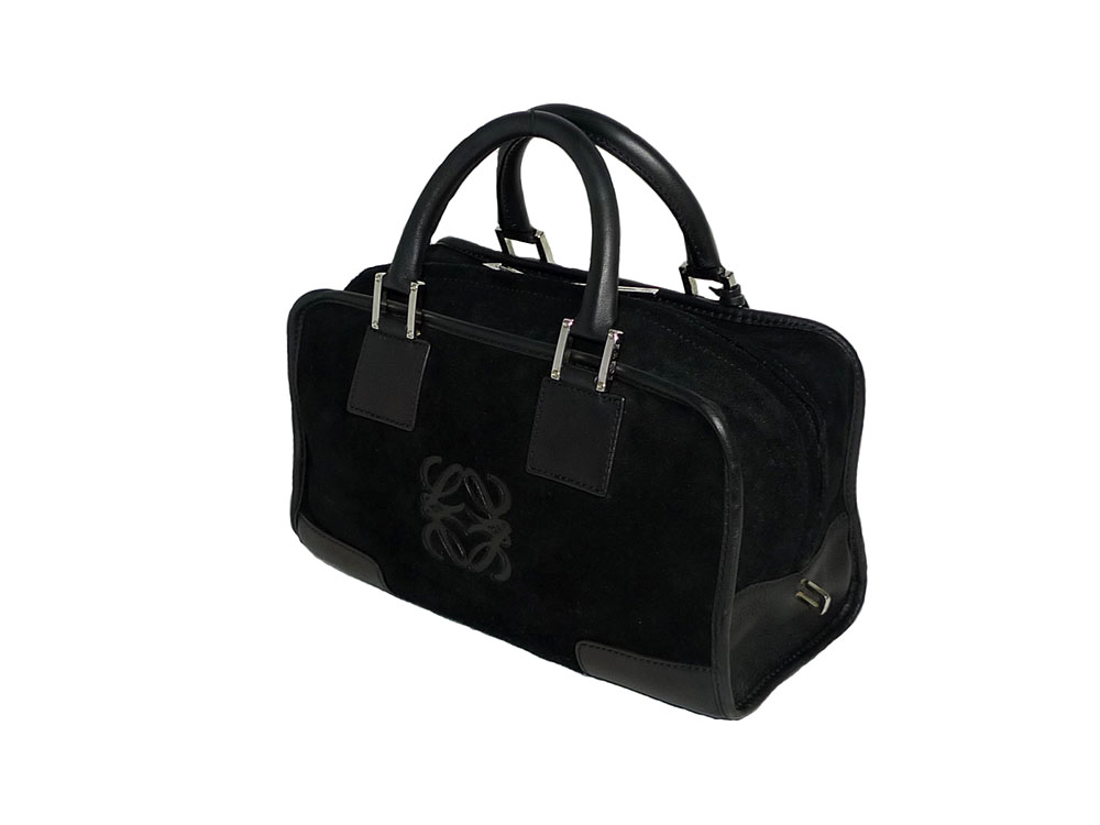 Loewe Black Suede 311.61.001 Amazona Small Tote-30660