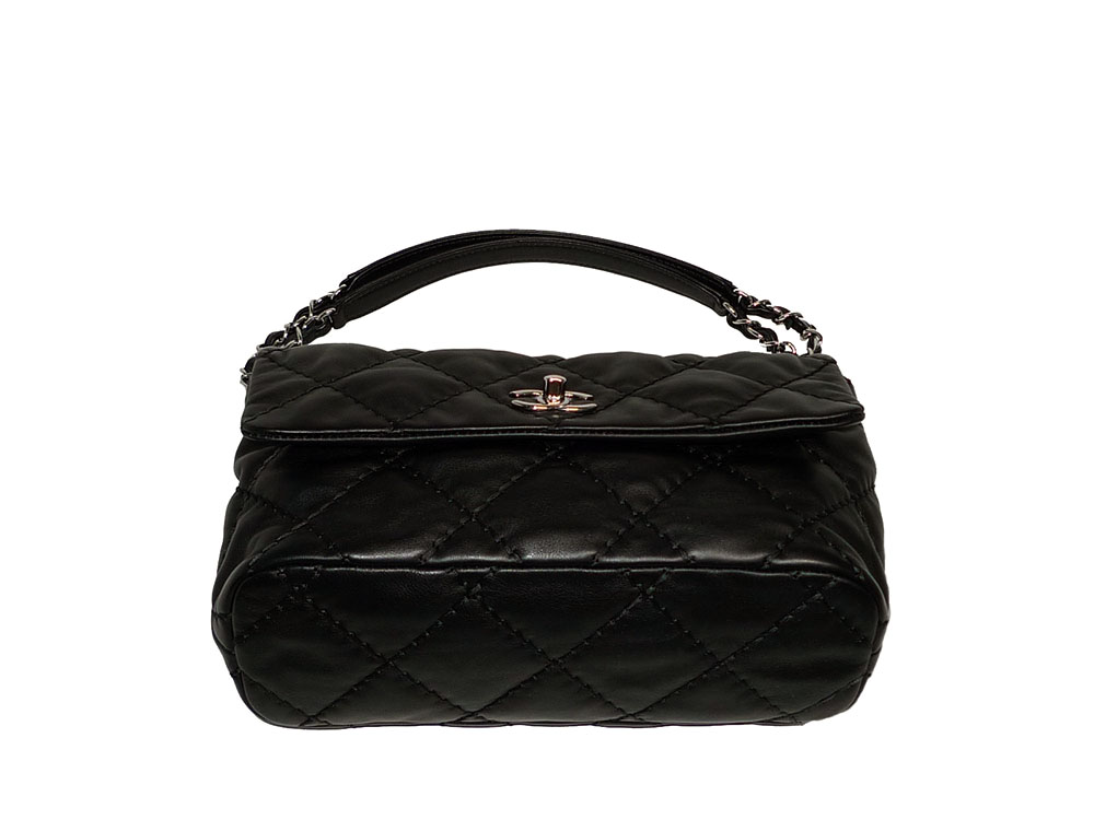 Chanel 17907999 Black Quilted Classic Medium Soft Distressed Lambskin Silver Hardware-30572