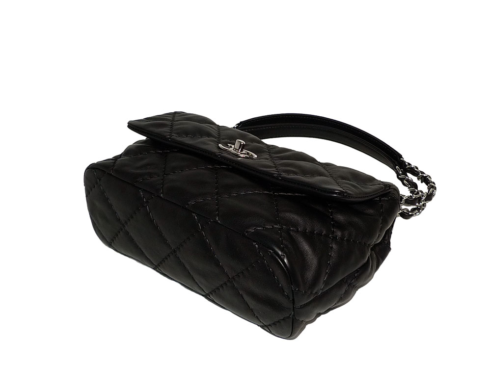 Chanel 17907999 Black Quilted Classic Medium Soft Distressed Lambskin Silver Hardware-30573